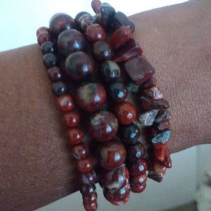 Rainbow Jasper bracelet stack of 4